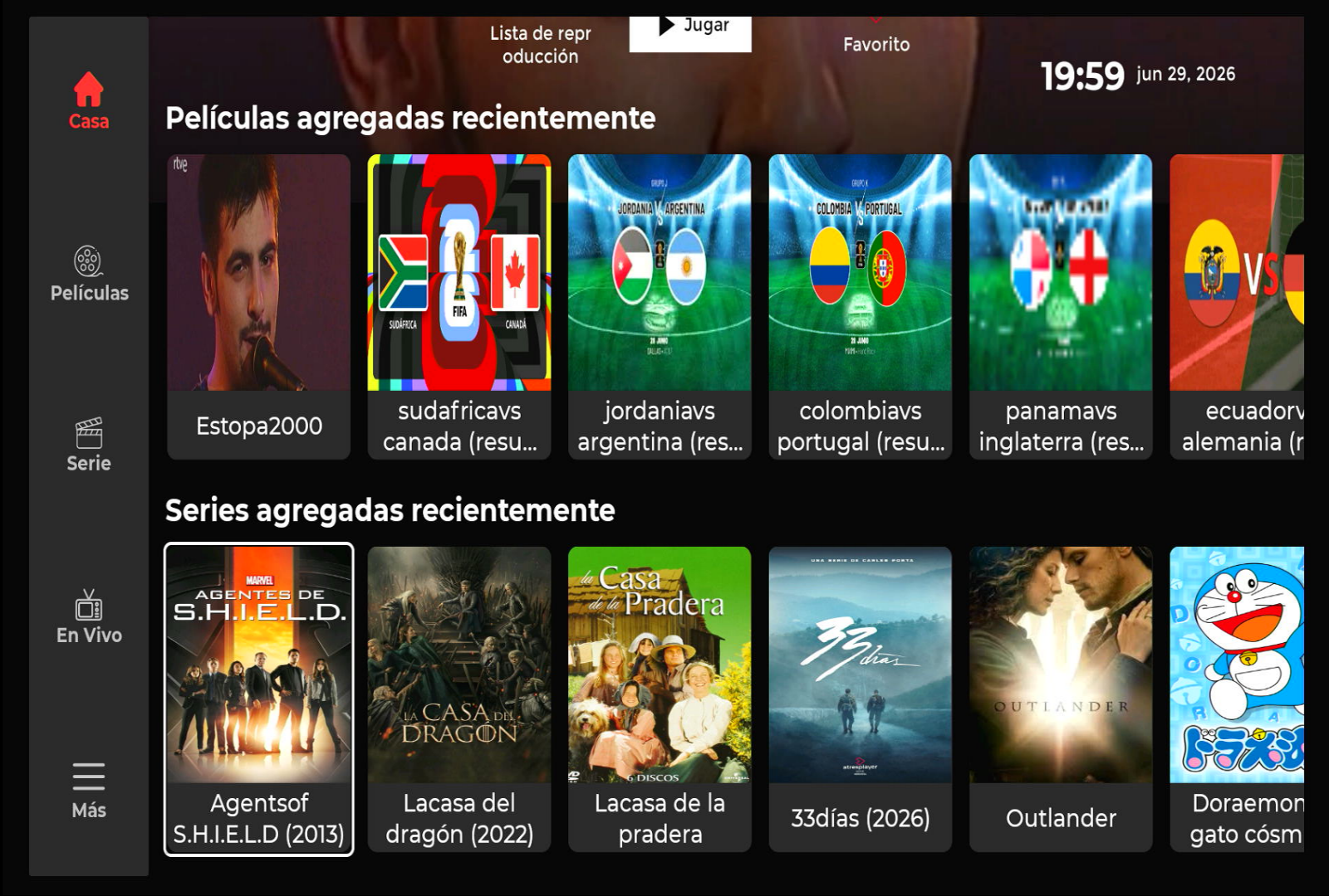 Aplicación Latino Play para Android móvil